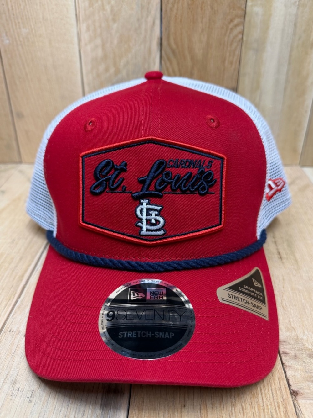 New Era St. Louis Cardinals Red/Navy 9Seventy Trucker SnapBack Rope Hat New